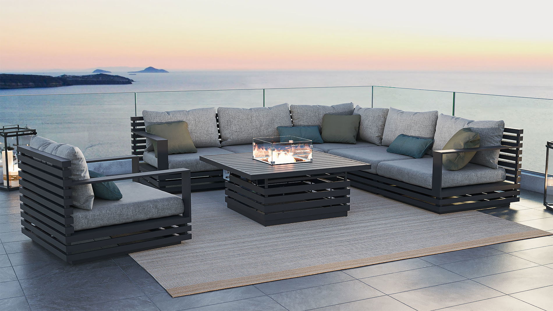 RN-1L con mesa brasero de gas