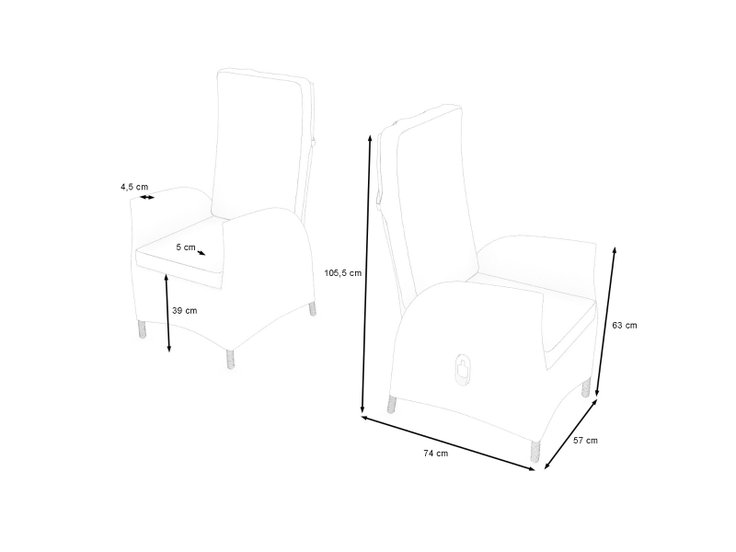 Dimensiones del producto - Merano / Ceres Relax (2x silla)