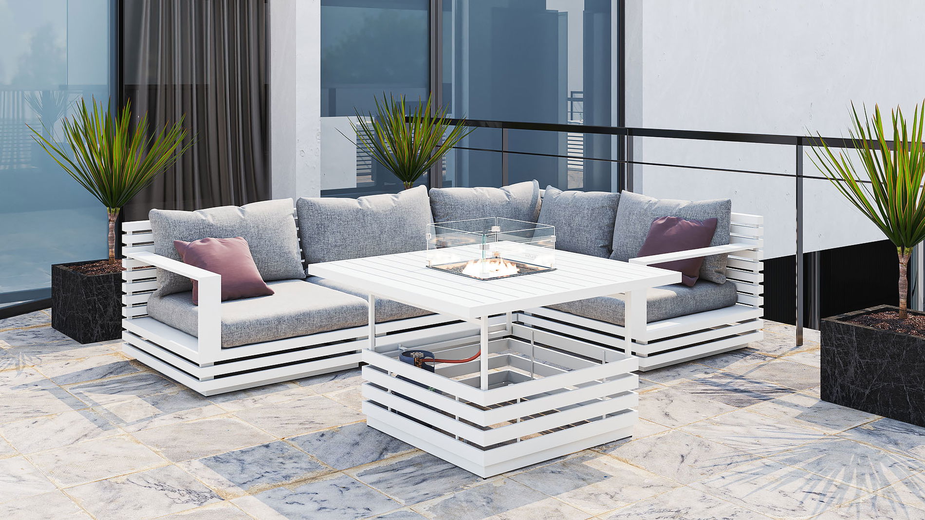 RN-1 S con mesa brasero de gas