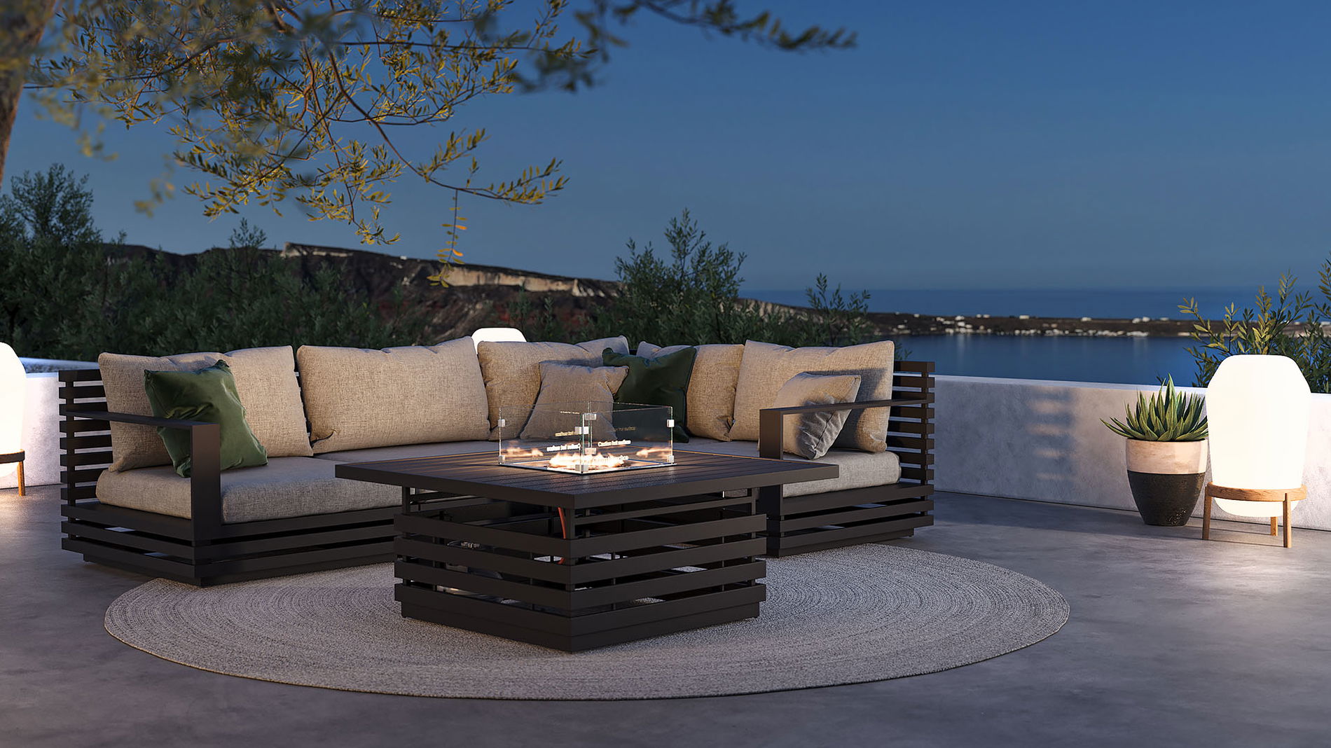 RN-1 S con mesa brasero de gas