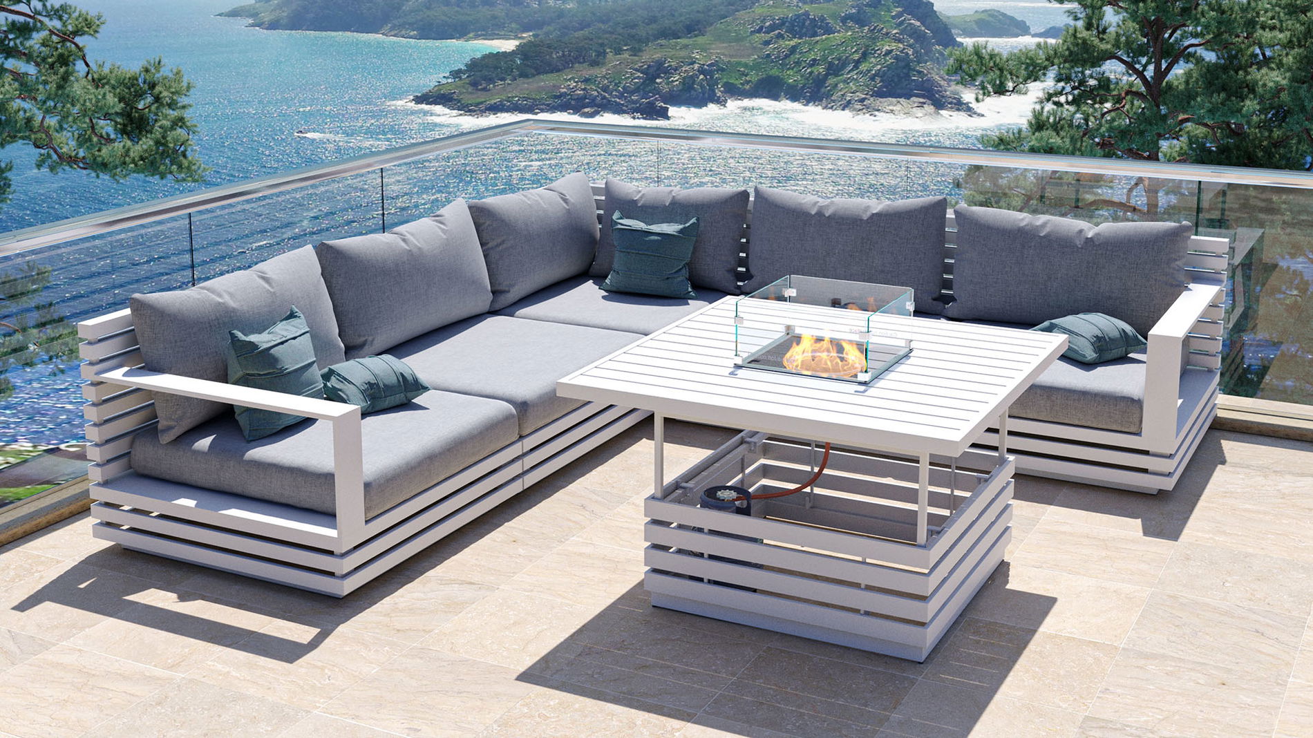 RN-1 M con mesa brasero de gas