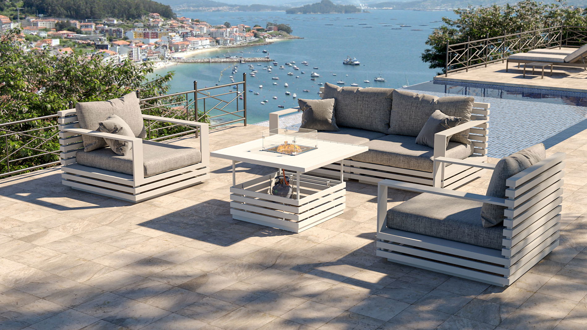 RN-4 S con mesa brasero de gas