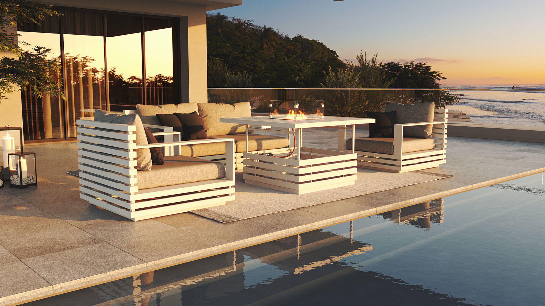 RN-4 S con mesa brasero de gas