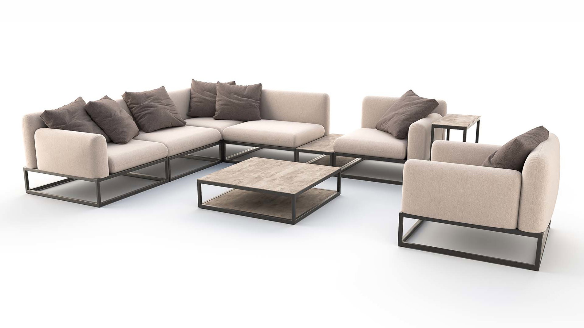Set lounge jardín Soyo L · Aluminio antracita y Tejido outdoor ...