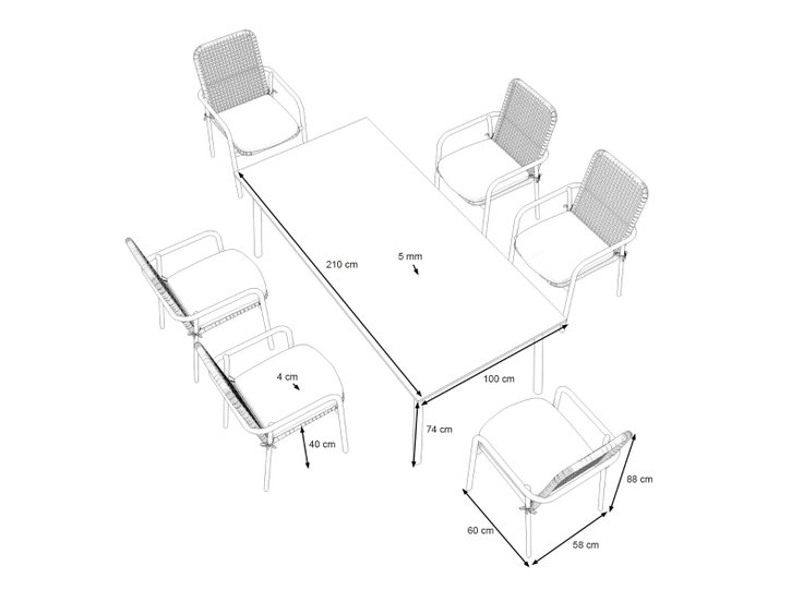 Dimensiones del producto - Mayena Dining  L