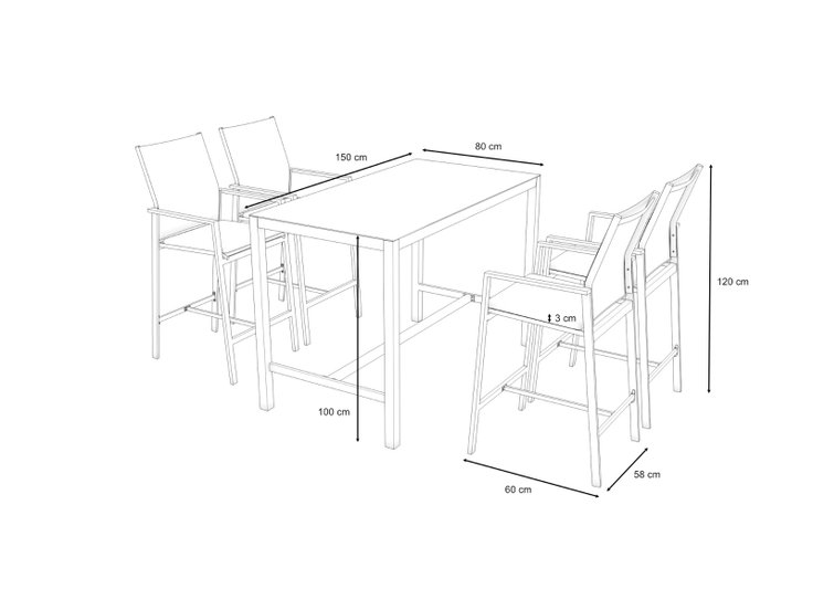 Dimensiones del producto - Kali Dining M