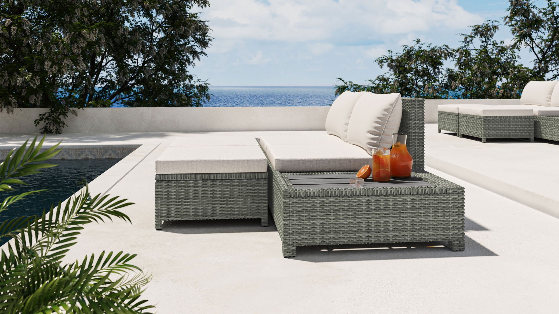 Lugano (Rattan Gris ceniza)