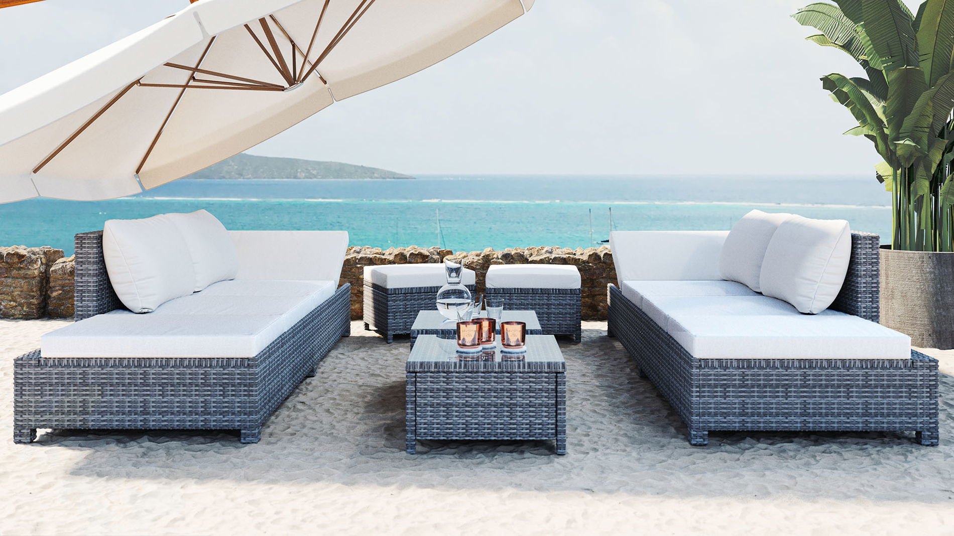 Lugano (Rattan Gris ceniza)