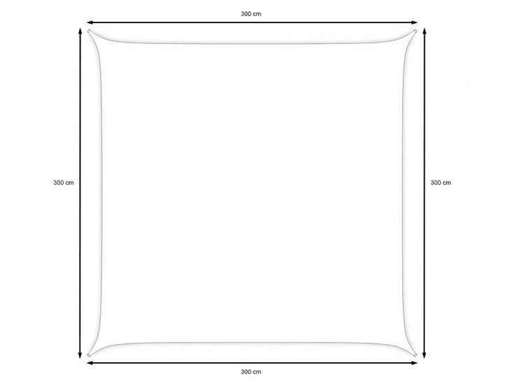 Dimensiones del producto - Toldo cuadrado - 3x3m