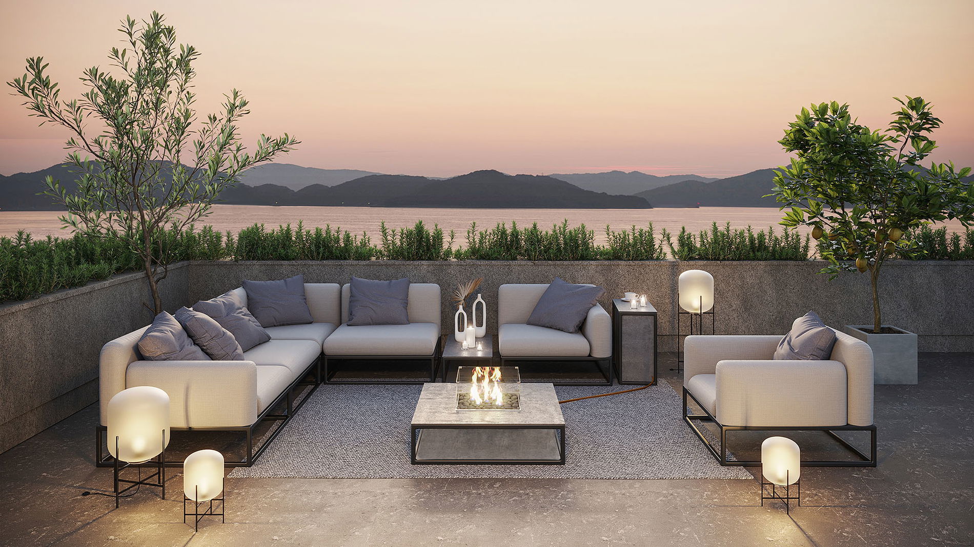 Soyo L con mesa brasero de gas 30 mbar