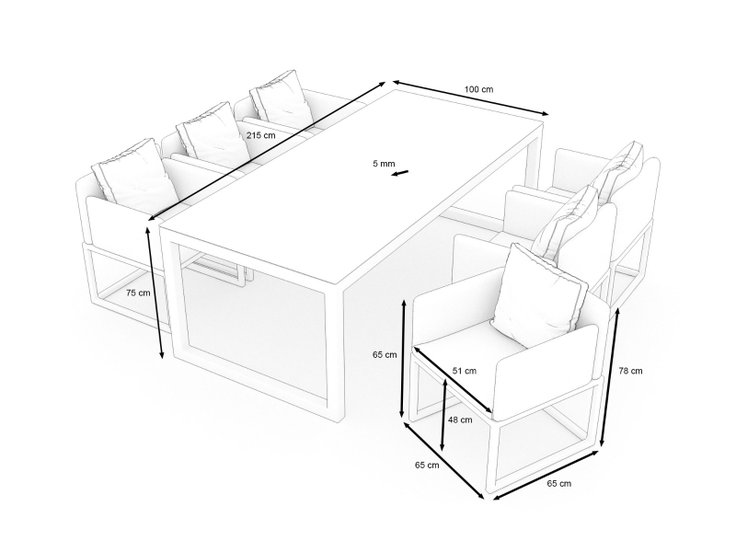 Dimensiones del producto - Soyo Dining L
