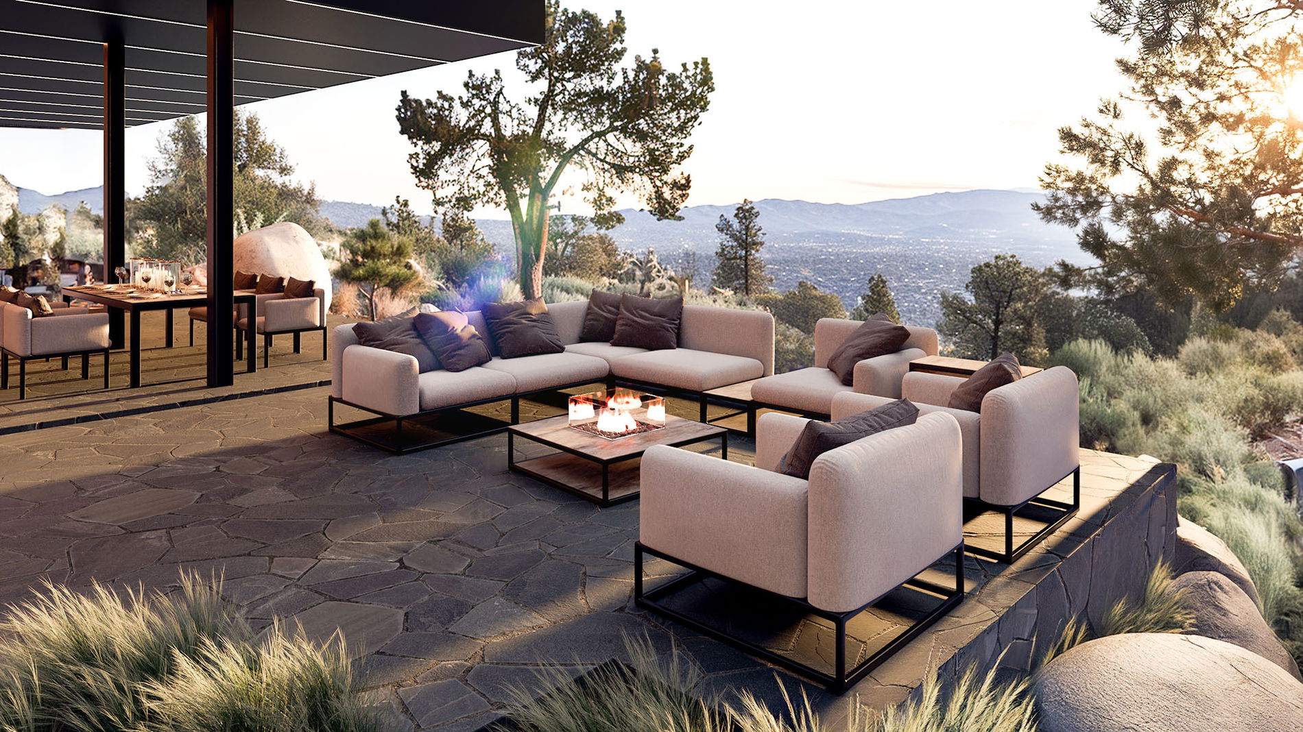 Soyo XL con mesa brasero de gas