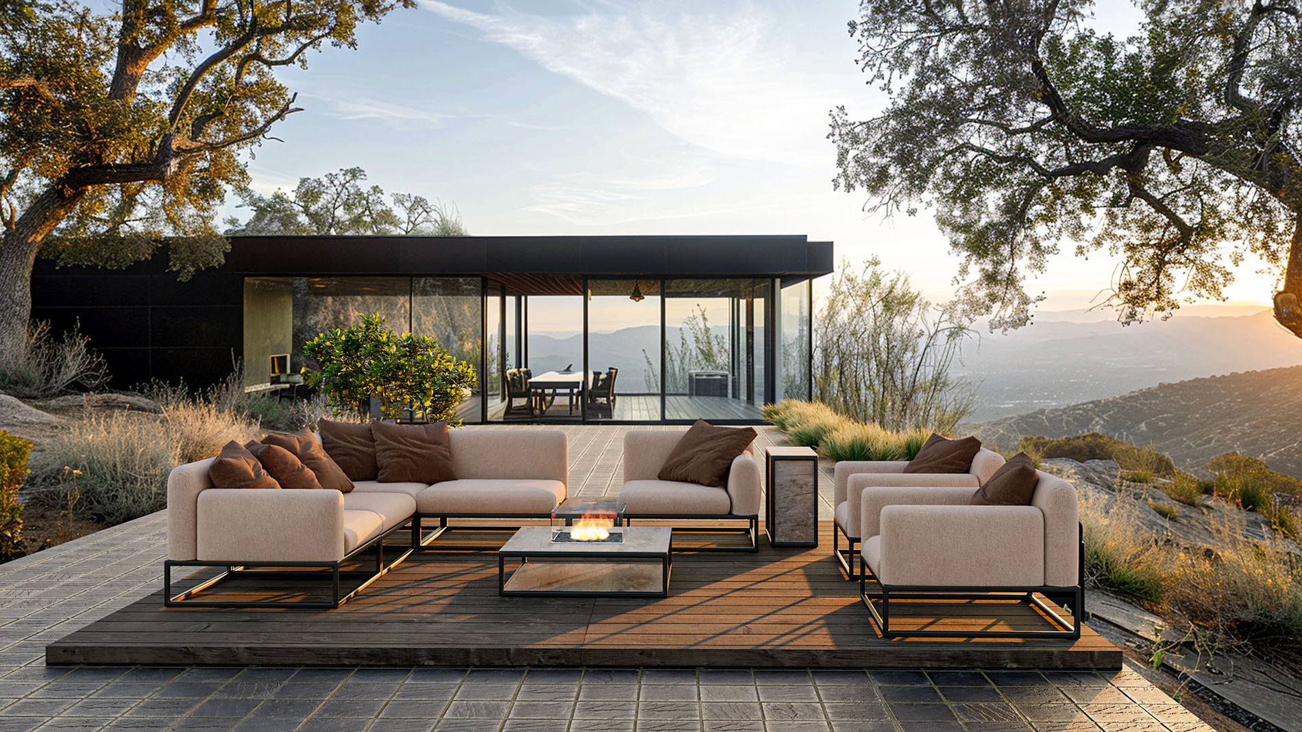 Soyo XL con mesa brasero de gas