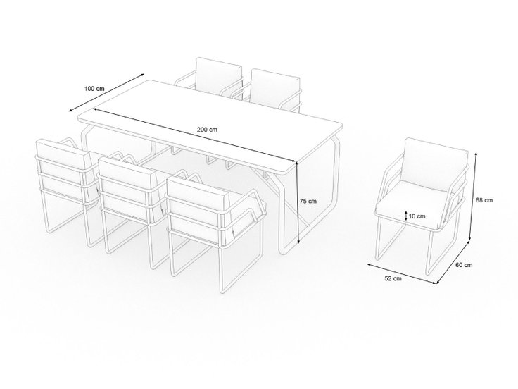 Dimensiones del producto - Belaya Dining L