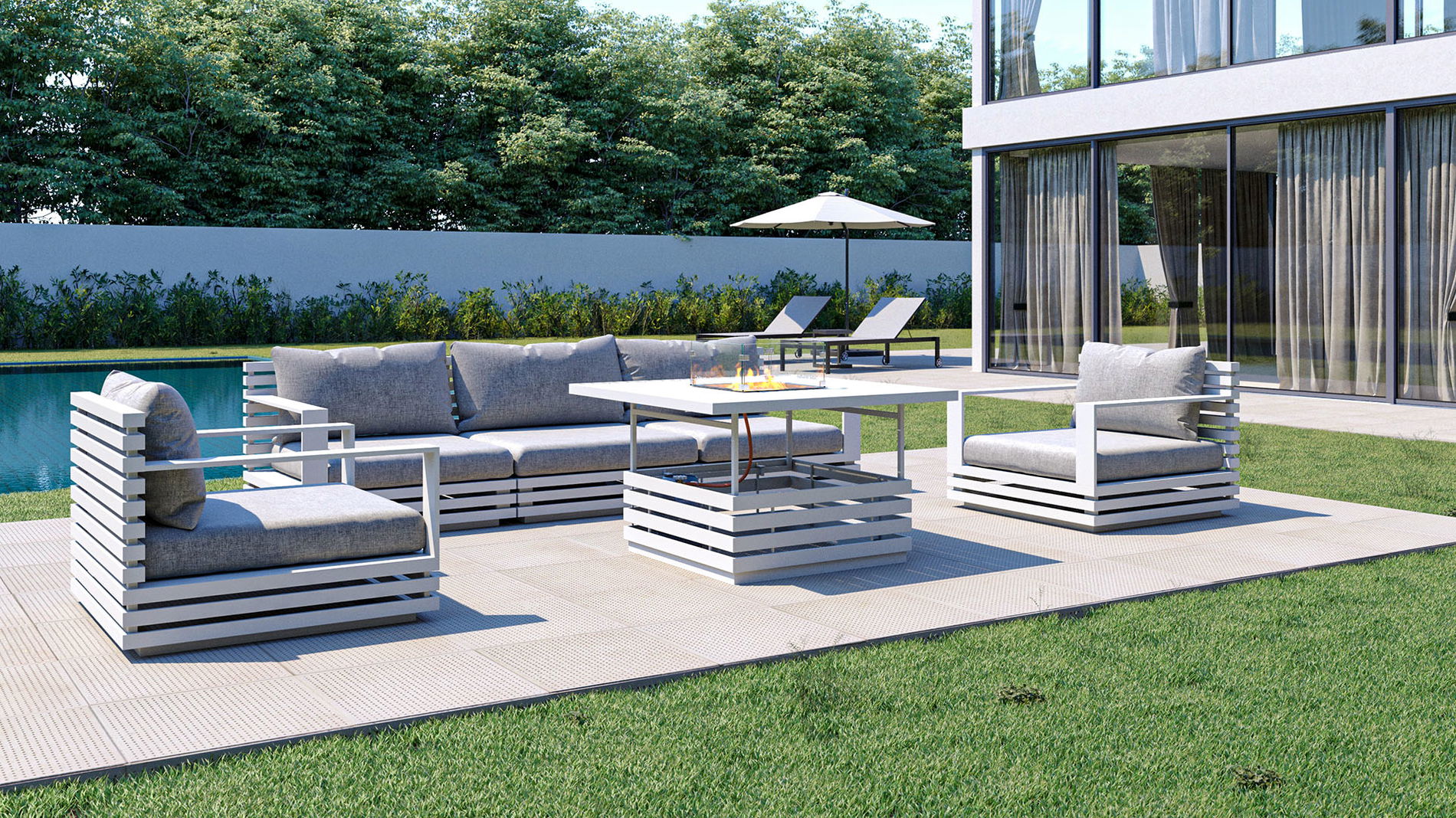 RN-4 M con mesa brasero de gas