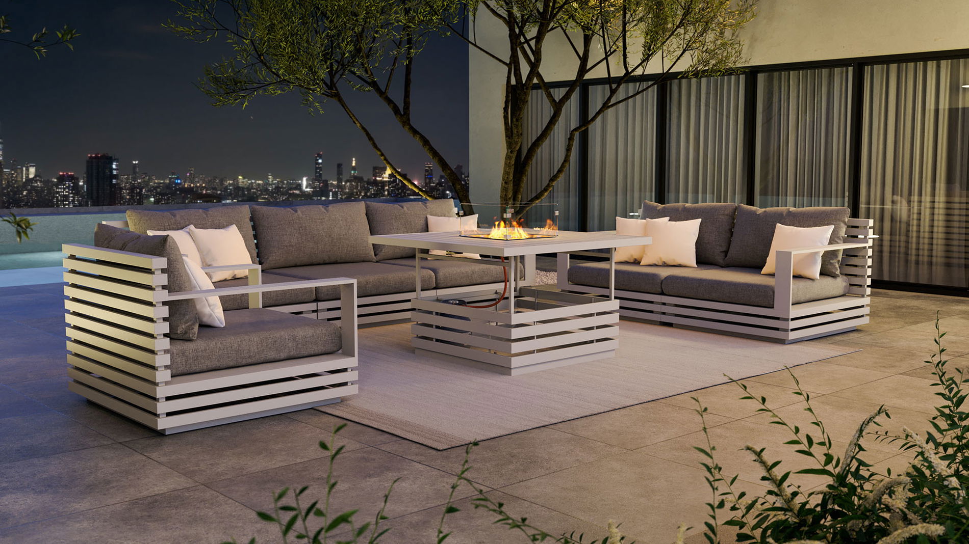 RN-4 L con mesa brasero de gas