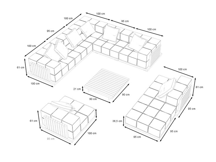 Dimensiones del producto - Solano Lounge XL