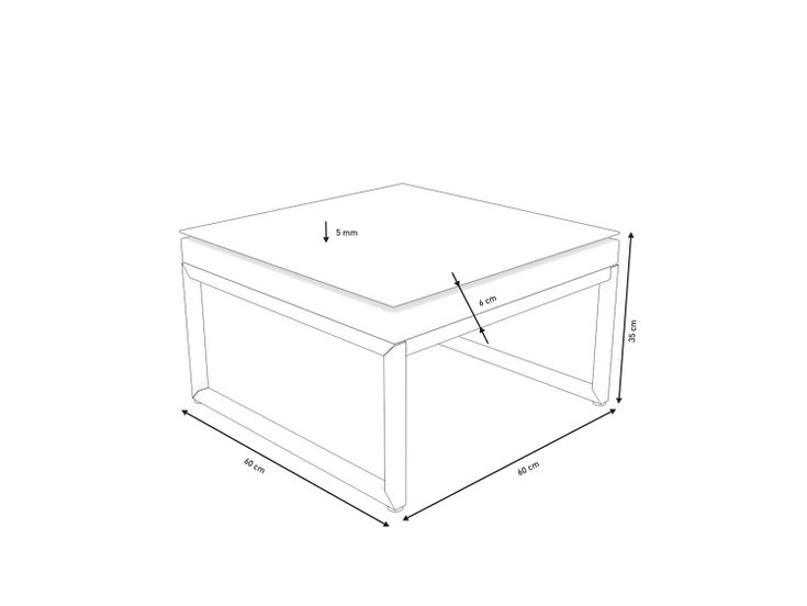 Dimensiones del producto - Mesa auxiliar Alivera