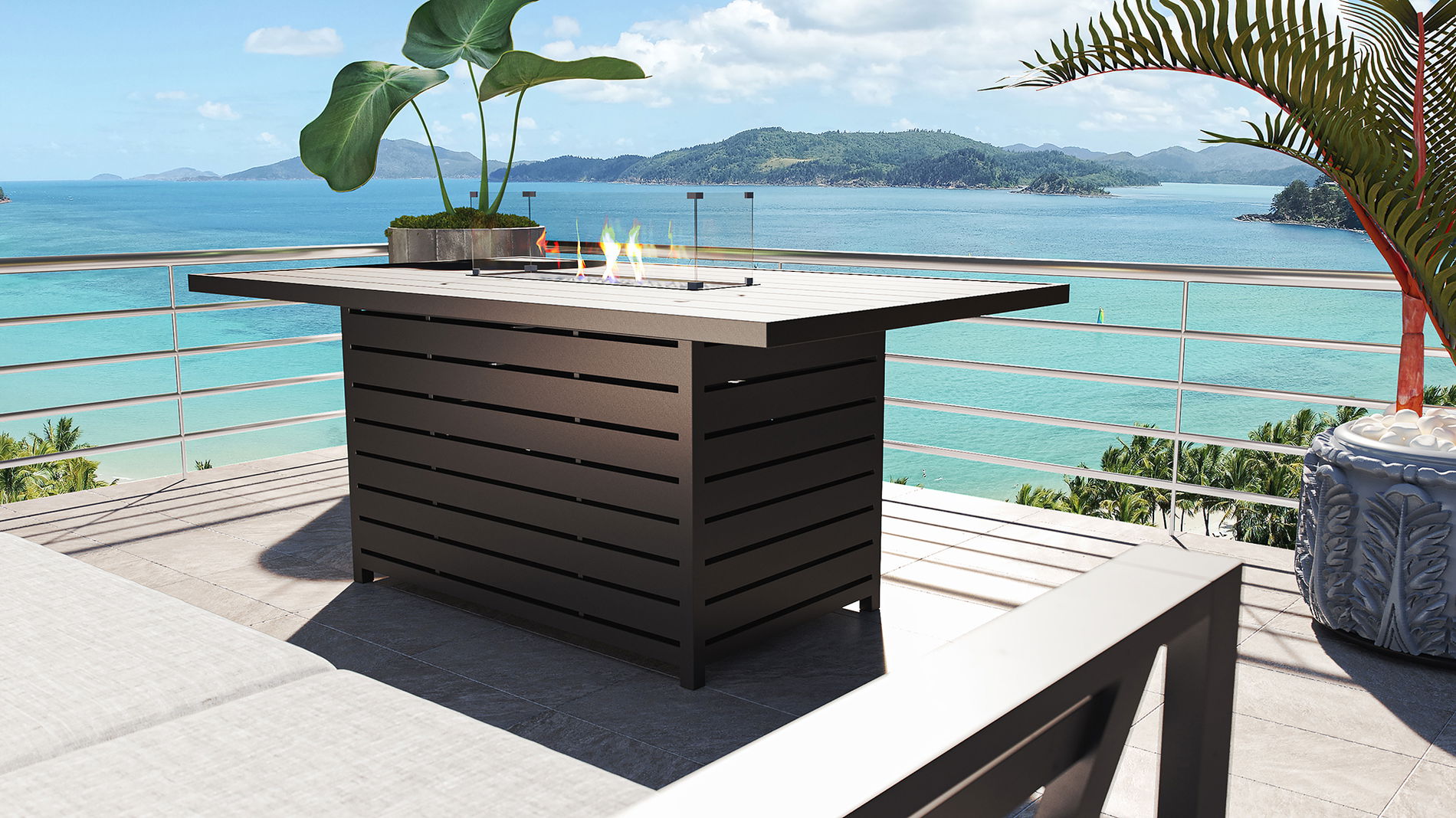 Matteo XL con mesa brasero de gas