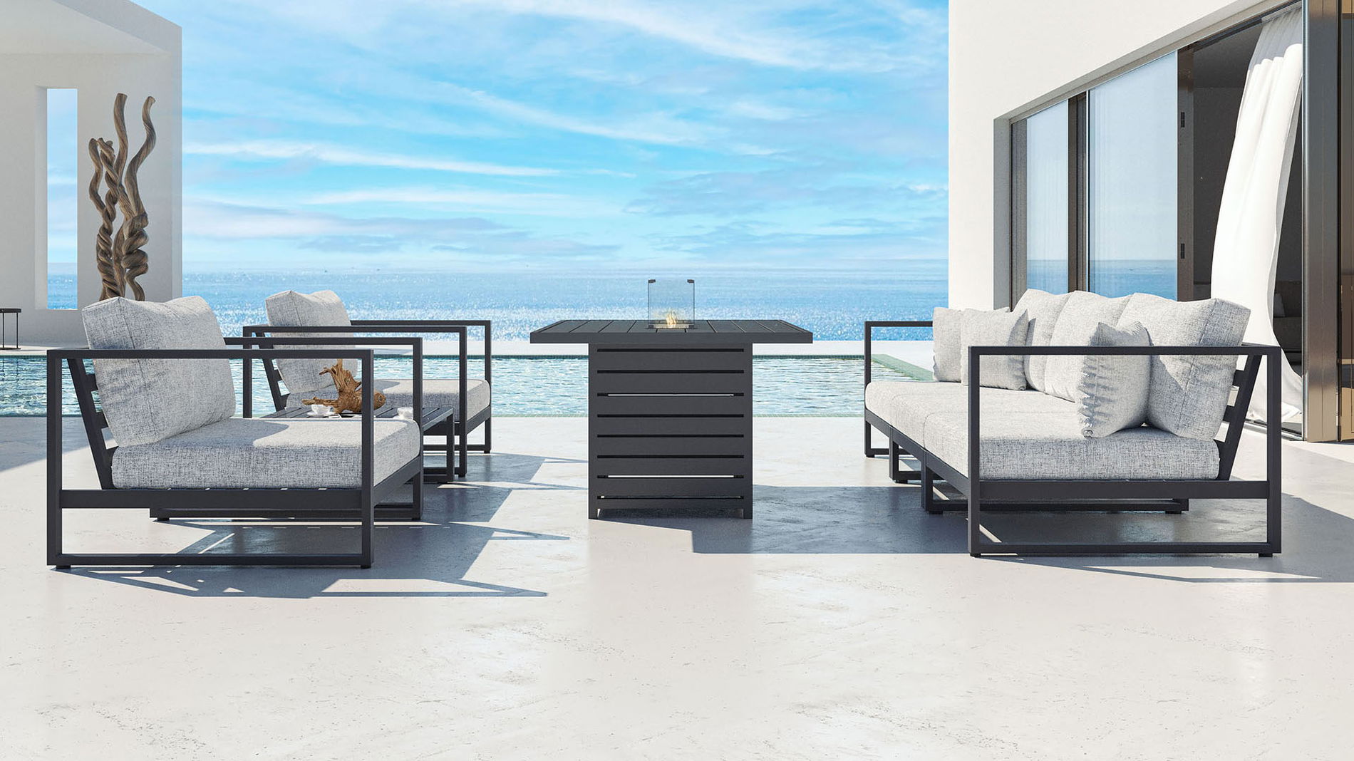 Matteo M con mesa brasero de gas