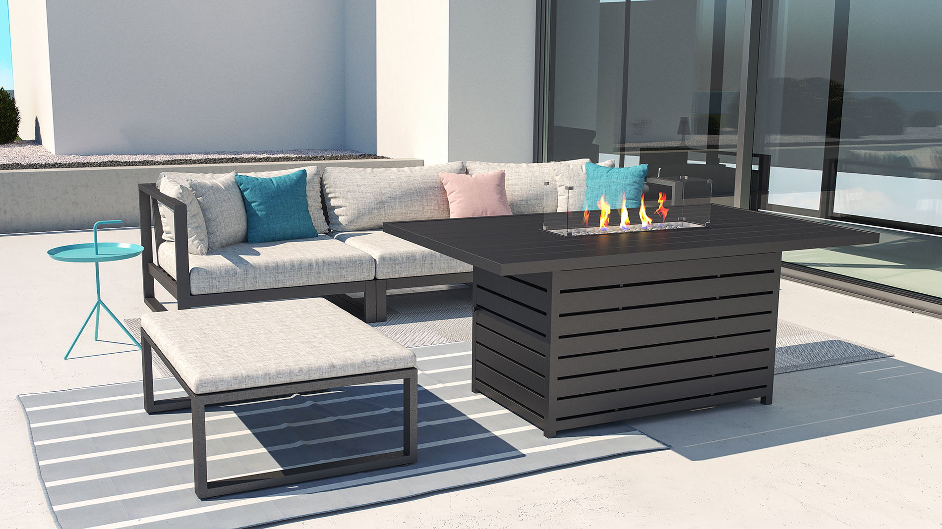 Matteo S con mesa brasero de gas