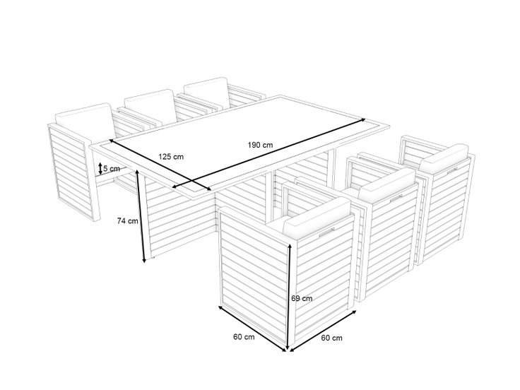 Dimensiones del producto - RN-2 Dining L