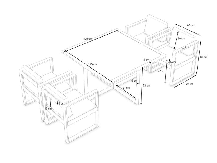 Dimensiones del producto - Ricardo Dining M