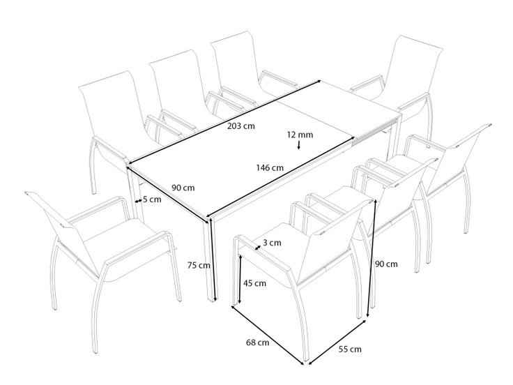 Dimensiones del producto - Sorrento XL