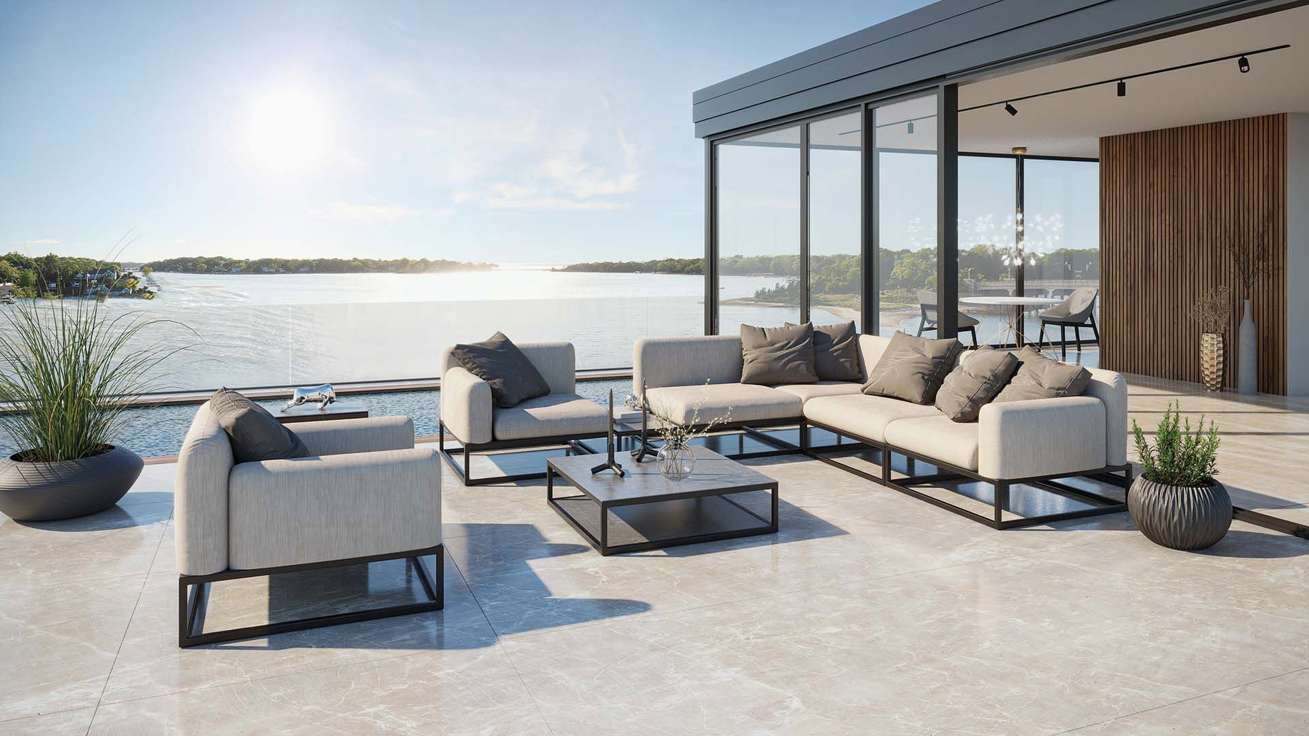 Set lounge jardín Soyo L · Aluminio antracita y Tejido outdoor ...